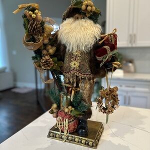 Neiman Marcus Santa Claus with Gold and Green Accents